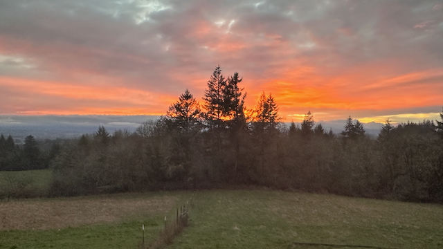 Spectacular sunset view from property